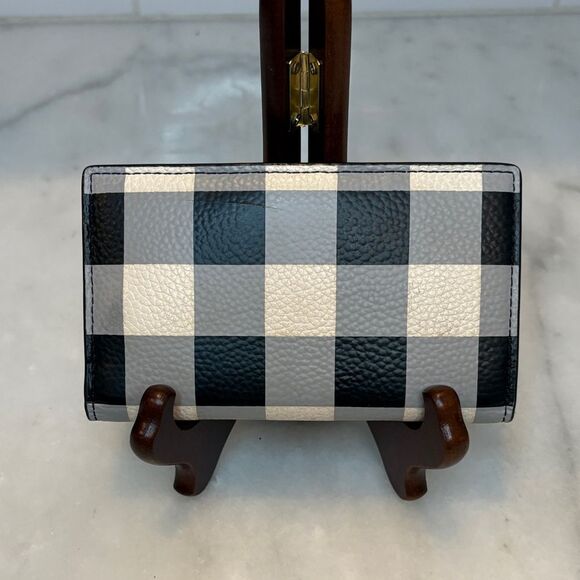 KATE SPADE Bradley Gingham Print Leather Bifold Wallet - Picture 4 of 16